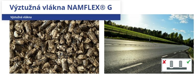 NAMFLEX G – výztužná vlákna do asfaltových a betonových směsí